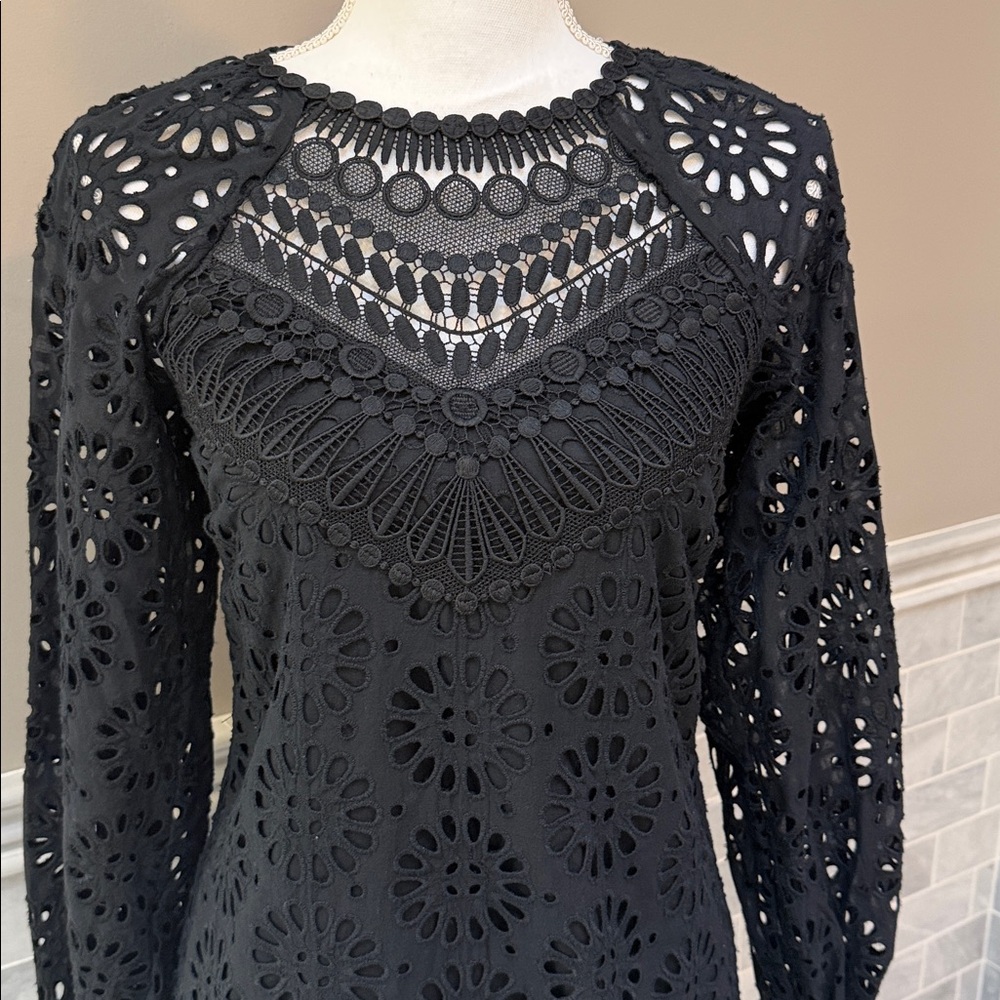 Lilly Pulitzer Priscilla Black Lace Long Sleeve Dress - Picture 7 of 9